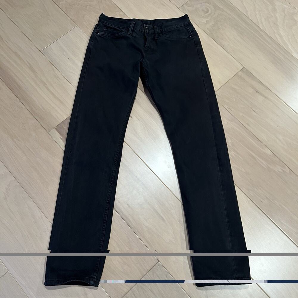 Unbranded Brand UB255 Tapered Fit 12.5oz Black Selvedge Denim Jean Men’s 27
